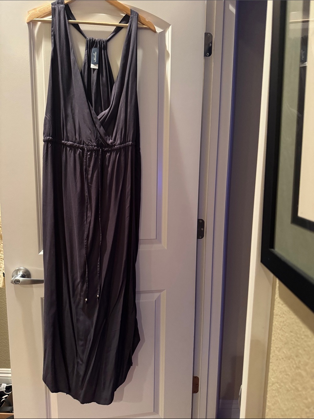 Swimsuits For All Deep V-Neck Sleeveless Maxi Dress — Charcoal